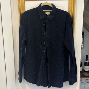 Club Monaco shirt, navy blue speckled